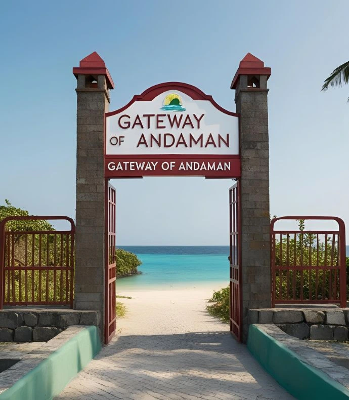 Gateway of Andaman signboard at trusted tour and travel agency in Andaman